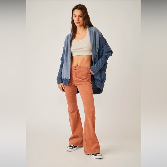 We The Free Pants - Free People Corduroy Jayde Flare Jeans - Orange